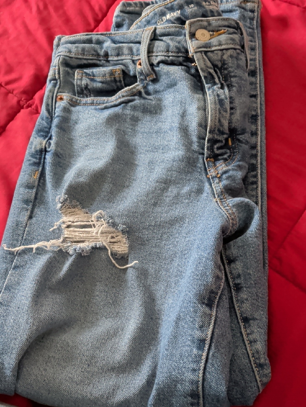 Old Navy Medium Blue Ripped Knee Jeans